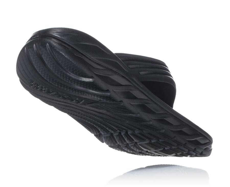 Sandalias Hoka One One Hombre Negros - Ora Recovery Flip - VYQO24378